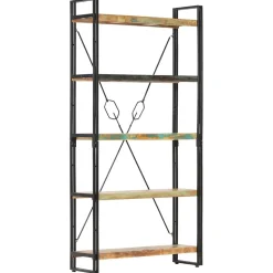 Bibliothèque 5 niveaux 90x30x180 cm Bois solide de récupération vidaXL