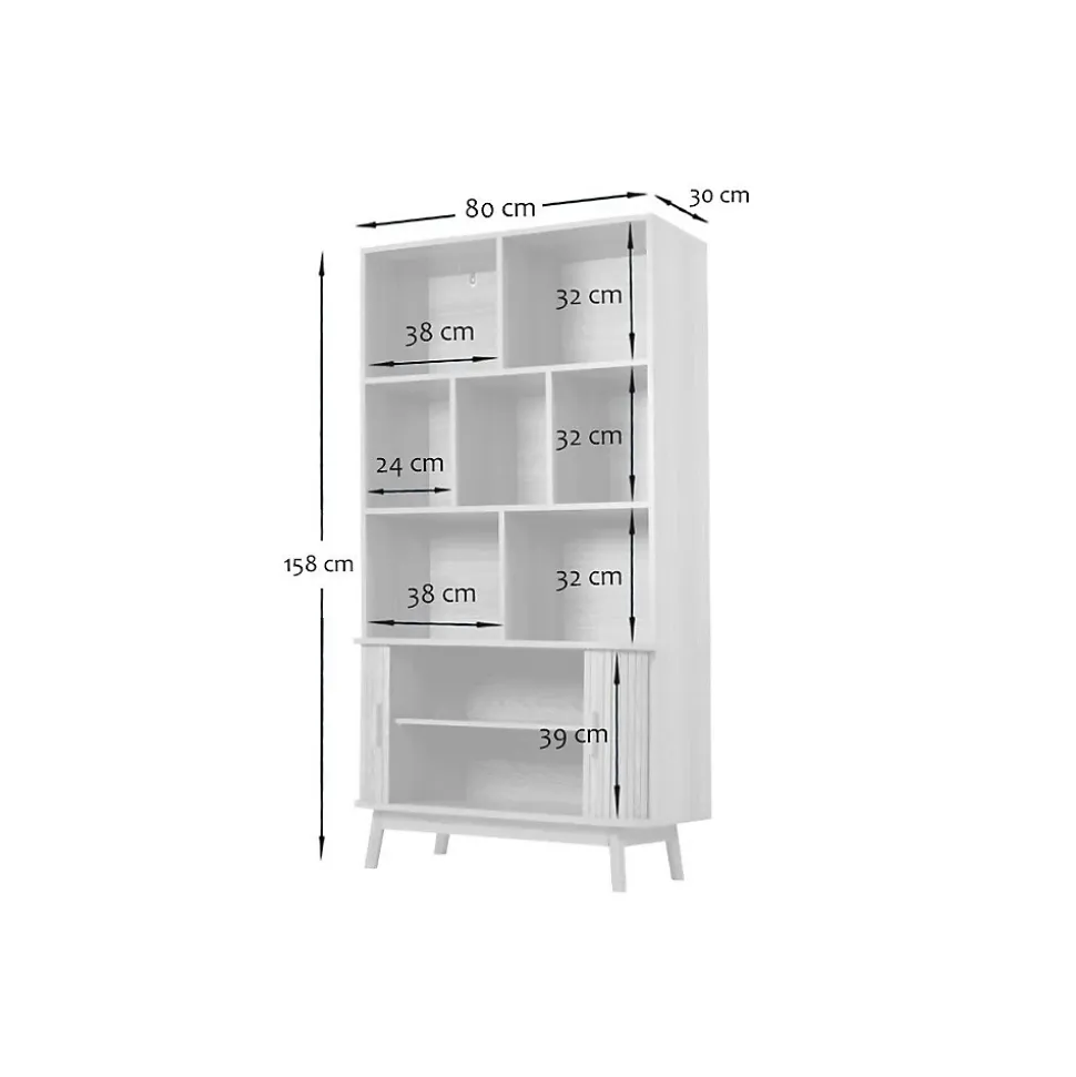 Bibliothèque 2 portes coulissantes H158 cm - ERNEST