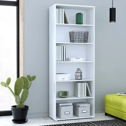 Bibliothèque - Étagère H. 198 x L. 74 cm décor blanc - MARIA