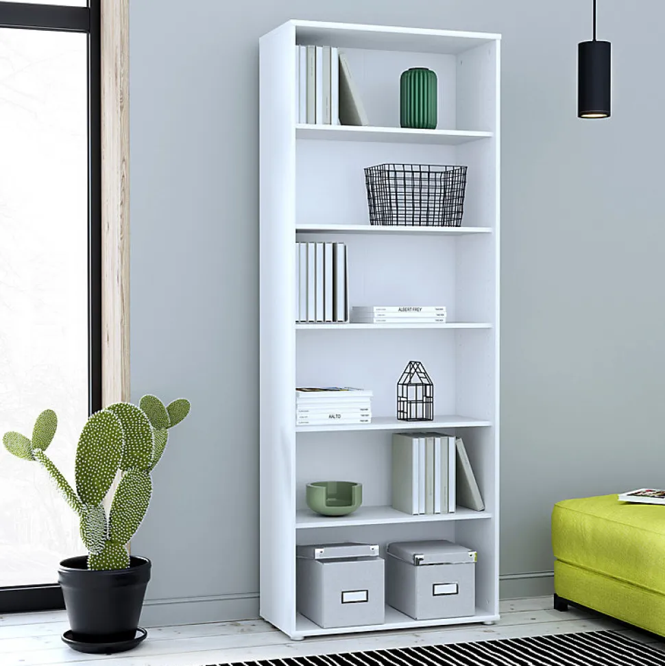 Bibliothèque - Étagère H. 198 x L. 74 cm décor blanc - MARIA