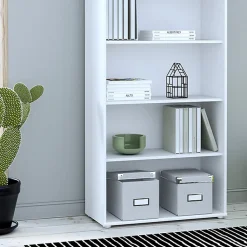 Bibliothèque - Étagère H. 198 x L. 74 cm décor blanc - MARIA