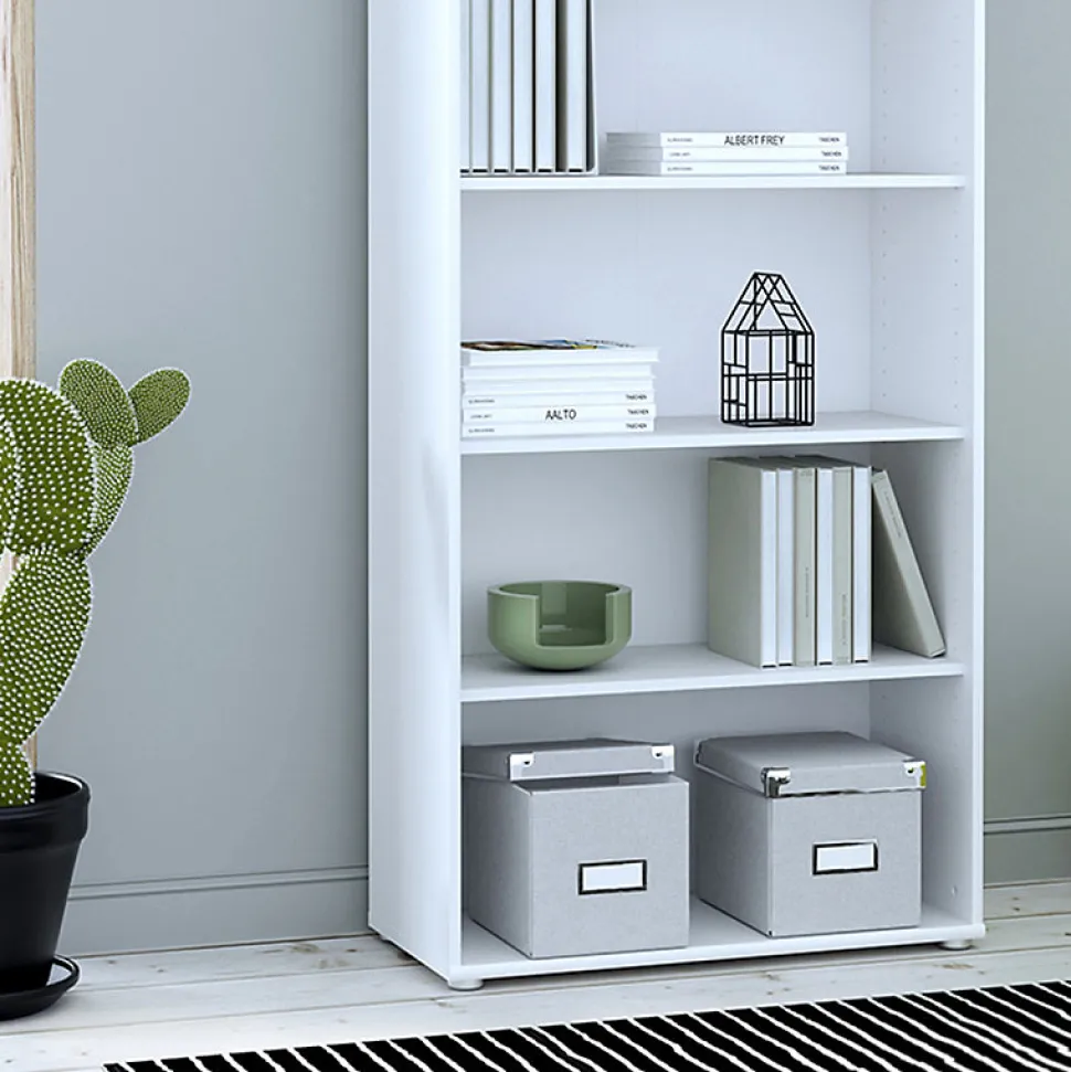 Bibliothèque - Étagère H. 198 x L. 74 cm décor blanc - MARIA