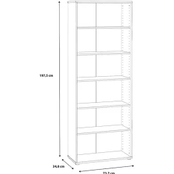 Bibliothèque - Étagère H. 198 x L. 74 cm décor blanc - MARIA