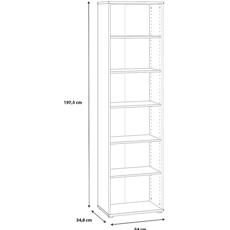 Bibliothèque - Étagère H. 198 x L. 54 cm décor chêne artisan - MARIA
