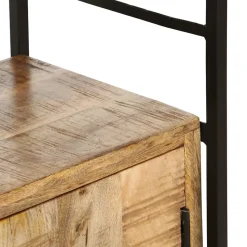 Bibliothèque - VIDAXL - 80x30x180 cm - Bois de manguier brut - 3 étagères - Style industriel
