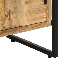 Bibliothèque - VIDAXL - 80x30x180 cm - Bois de manguier brut - 3 étagères - Style industriel