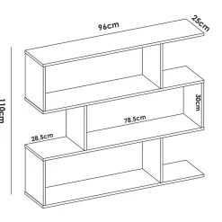 Bibliothèque Acsidol, Etagère de bureau polyvalente, Bibliothèque avec 3 étagères, 110x25h96 cm, Chêne