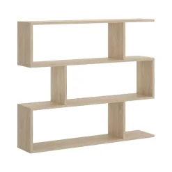 Bibliothèque Acsidol, Etagère de bureau polyvalente, Bibliothèque avec 3 étagères, 110x25h96 cm, Chêne