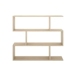 Bibliothèque Acsidol, Etagère de bureau polyvalente, Bibliothèque avec 3 étagères, 110x25h96 cm, Chêne