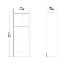 Bibliothèque Alcesti, Etagère de bureau, Porte-livre mobile, Librairie, 41x27 h107 cm, Blanc