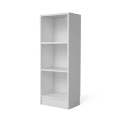 Bibliothèque Alcesti, Etagère de bureau, Porte-livre mobile, Librairie, 41x27 h107 cm, Blanc