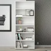 Bibliothèque Armon, Etagère de bureau, Porte-livre mobile, Librairie, 89x40 h222 cm, Blanc
