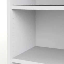 Bibliothèque Armon, Etagère de bureau, Porte-livre mobile, Librairie, 89x40 h222 cm, Blanc