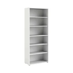 Bibliothèque Armon, Etagère de bureau, Porte-livre mobile, Librairie, 89x40 h222 cm, Blanc