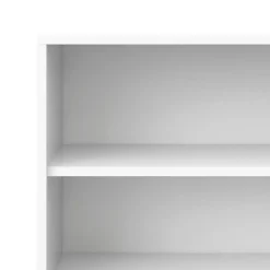 Bibliothèque Armon, Etagère de bureau, Porte-livre mobile, Librairie, 89x40 h222 cm, Blanc