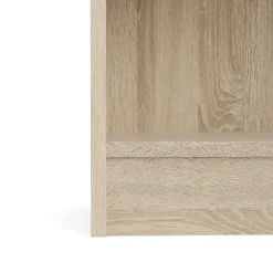 Bibliothèque Aski, Etagère de bureau, Porte-livre mobile, Librairie, 79x27 h107 cm, Chêne