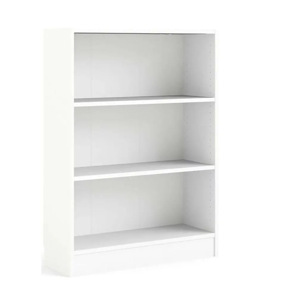 Bibliothèque Aski, Etagère de bureau, Porte-livre mobile, Librairie, 79x27 h107 cm, Blanc