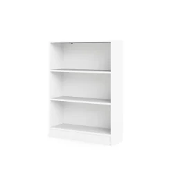 Bibliothèque Aski, Etagère de bureau, Porte-livre mobile, Librairie, 79x27 h107 cm, Blanc