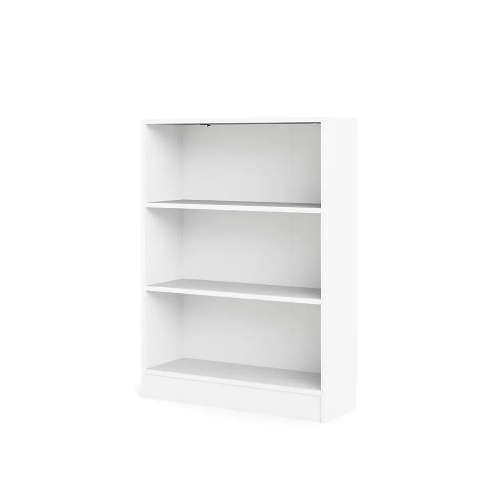 Bibliothèque Aski, Etagère de bureau, Porte-livre mobile, Librairie, 79x27 h107 cm, Blanc