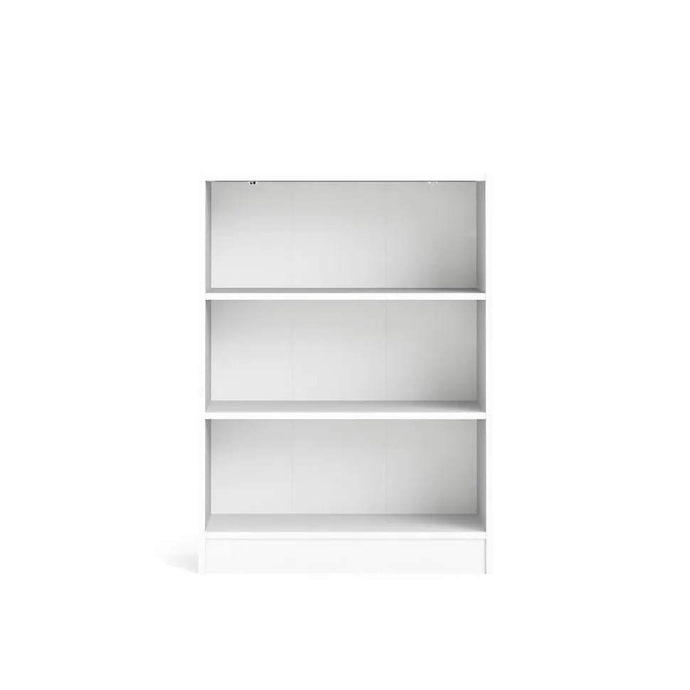 Bibliothèque Aski, Etagère de bureau, Porte-livre mobile, Librairie, 79x27 h107 cm, Blanc