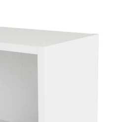 Bibliothèque Aski, Etagère de bureau, Porte-livre mobile, Librairie, 79x27 h107 cm, Blanc