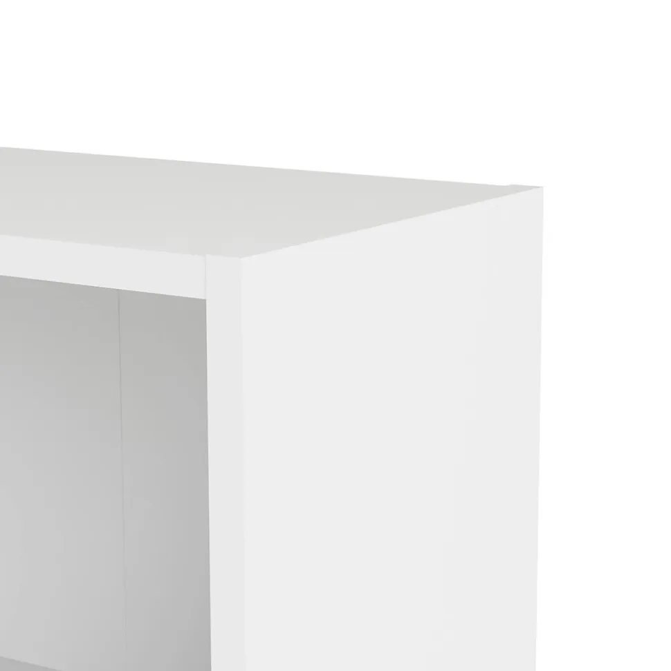 Bibliothèque Aski, Etagère de bureau, Porte-livre mobile, Librairie, 79x27 h107 cm, Blanc