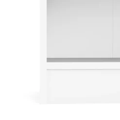 Bibliothèque Aski, Etagère de bureau, Porte-livre mobile, Librairie, 79x27 h107 cm, Blanc