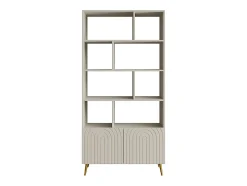Bibliothèque avec 2 portes et 8 niches - Beige - NORSIM