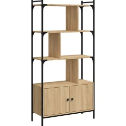 Bibliothèque avec portes Chêne Sonoma 76,5x30x154,5 cm Bois d'ingénierie vidaXL