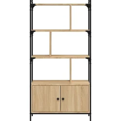 Bibliothèque avec portes Chêne Sonoma 76,5x30x154,5 cm Bois d'ingénierie vidaXL