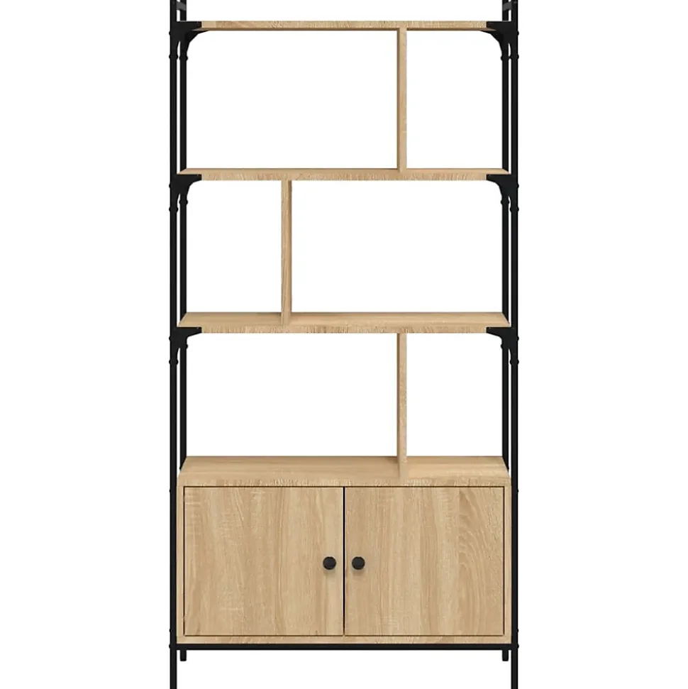 Bibliothèque avec portes Chêne Sonoma 76,5x30x154,5 cm Bois d'ingénierie vidaXL