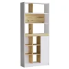 Bibliothèque Balal 170x75,5x25 Panneau de particules Blanc Chêne clair Moderne