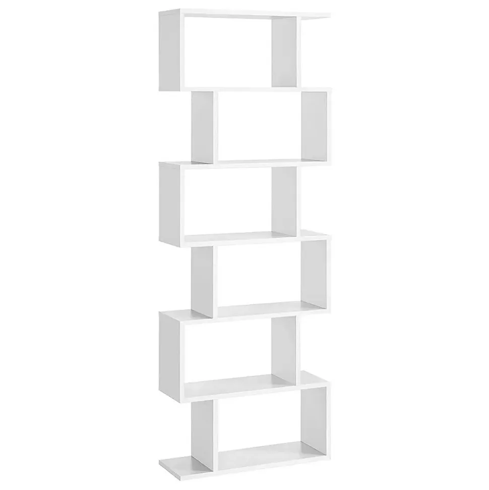 Bibliothèque blanche à 6 niveaux - L70 x H190,5 cm