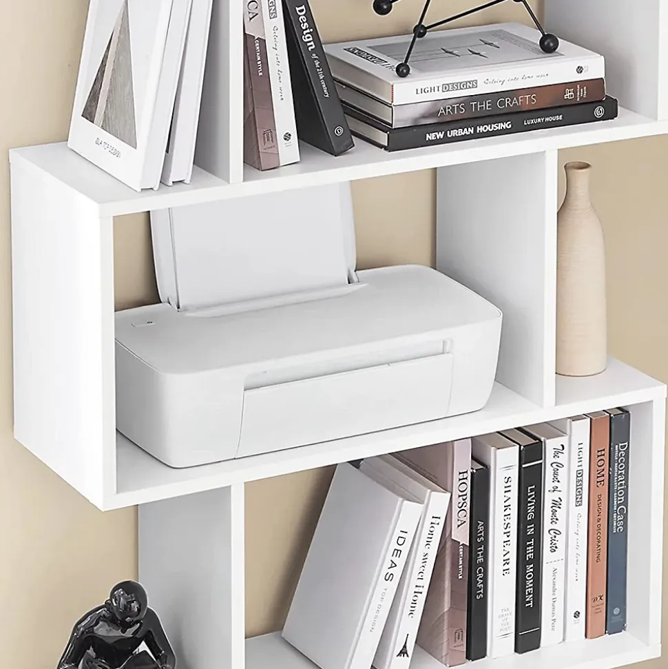 Bibliothèque blanche à 6 niveaux - L70 x H190,5 cm