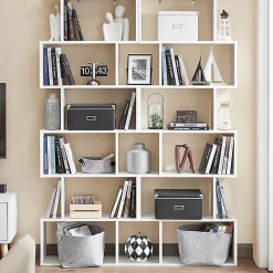 Bibliothèque blanche à 6 niveaux - L70 x H190,5 cm