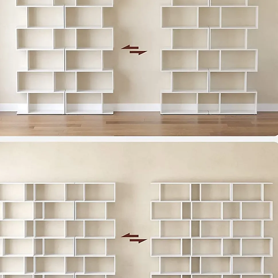 Bibliothèque blanche à 6 niveaux - L70 x H190,5 cm