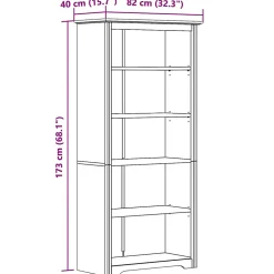 Bibliothèque BODO blanc 82x40x173 cm bois pin massif 5 niveaux vidaXL