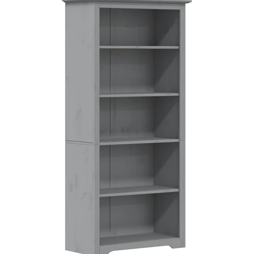 Bibliothèque BODO gris 82x40x173 cm bois pin massif 5 niveaux vidaXL