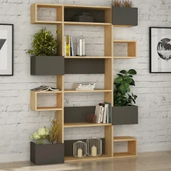 Bibliothèque bois et anthracite - ELIO