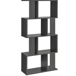 Bibliothèque Brattahlid 130 x 60 x 24 cm Gris foncé en.casa