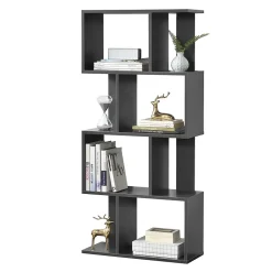 Bibliothèque Brattahlid 130 x 60 x 24 cm Gris foncé en.casa