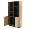 Bibliothèque, chêne crémone, 113,2 x 190,1 x 38,1 cm