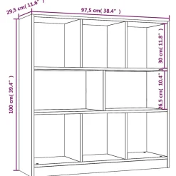 Bibliothèque Chêne fumé 97,5x29,5x100 cm Bois d'ingénierie vidaXL