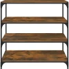 Bibliothèque Chêne fumé 100x33x100cm Bois d'ingénierie et acier vidaXL