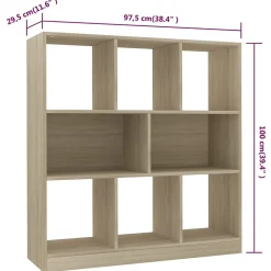 Bibliothèque Chêne sonoma 97,5x29,5x100 cm Bois d'ingénierie vidaXL