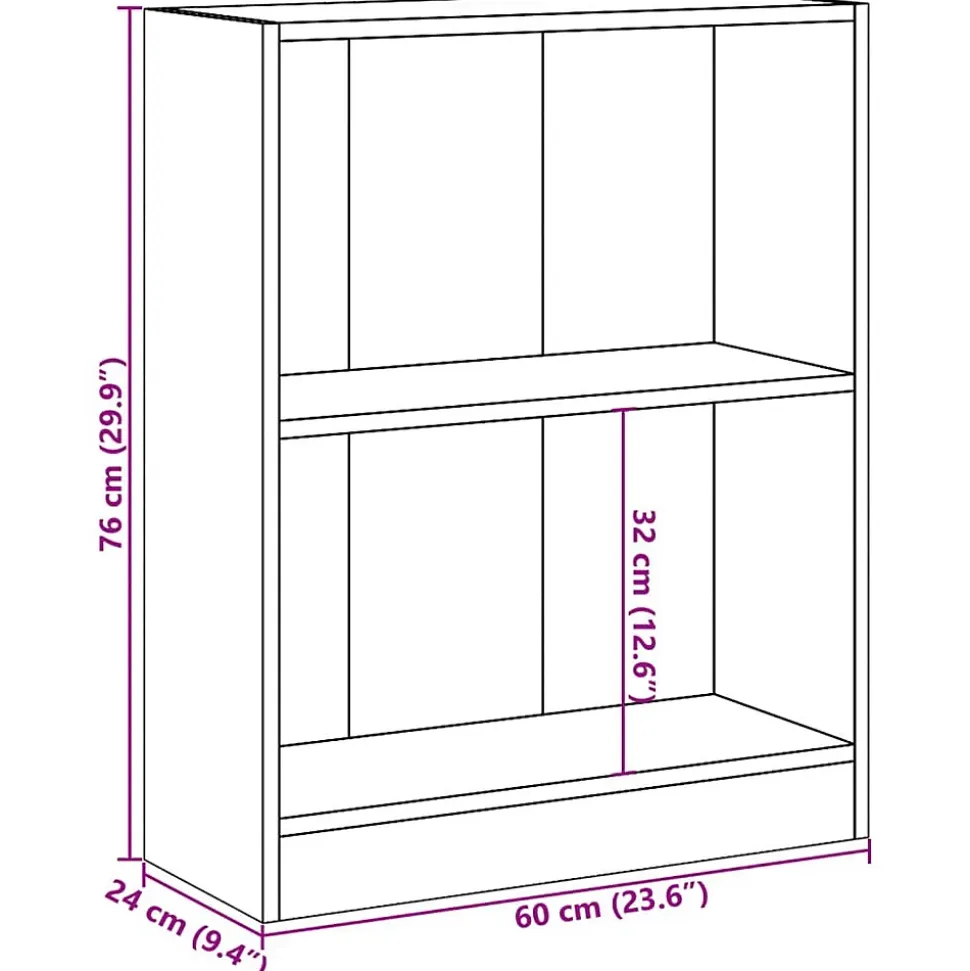 Bibliothèque Chêne sonoma 60x24x76 cm Bois d'ingénierie vidaXL