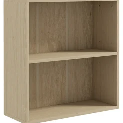 Bibliothèque cube - cube de rangement 2 compartiments - dim. 60 x 24 x 63 cm - effet bois clair