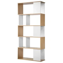 Bibliothèque Décor Blanc et Chêne - L80 x H173,5 cm