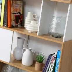 Bibliothèque Décor Blanc et Chêne - L80 x H173,5 cm