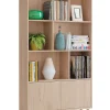 Bibliothèque de 2 portes coloris effet bois - Hauteur 180 x Longueur 100 x Profondeur 30 cm